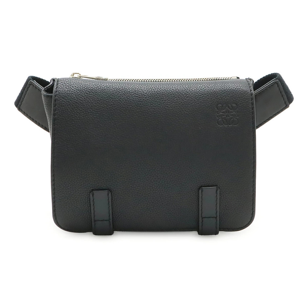Loewe Anagram Military Bum Bag Body Crossbody Leather Black
